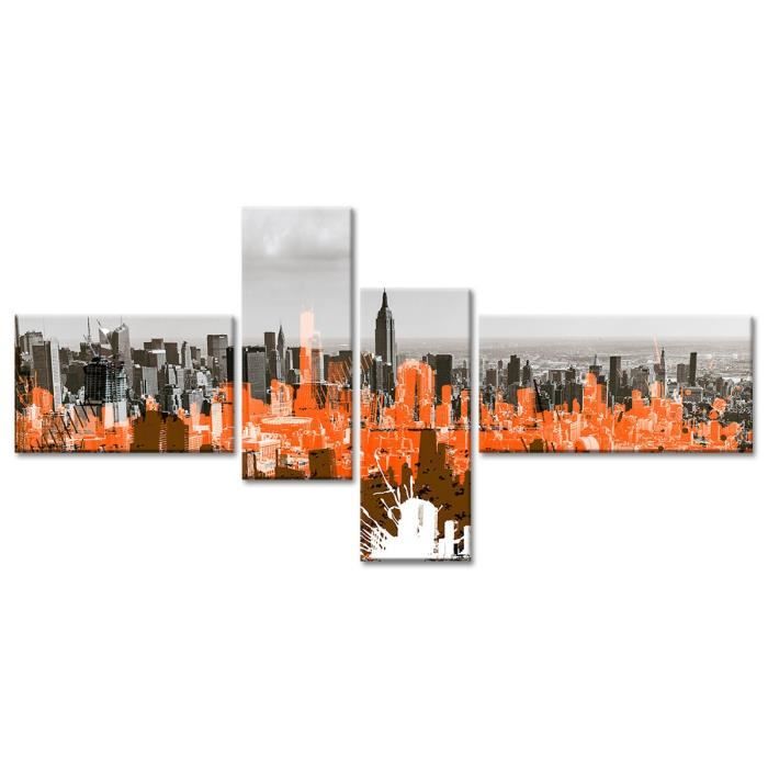 Tableau Déco Graphique Déco New York graphisme - 130x65 cm