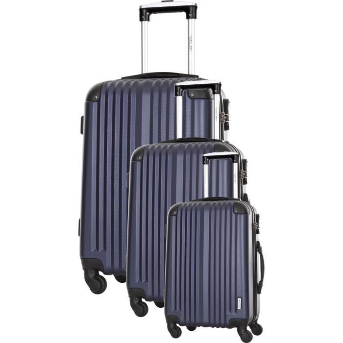 TRAVEL ONE Set de 3 Valises 4 roues S/M/L MARINE LANGFORD