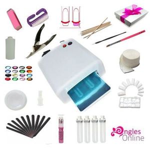 FAUX ONGLES Kit éco faux ongles manucure gel uv lampe capsules