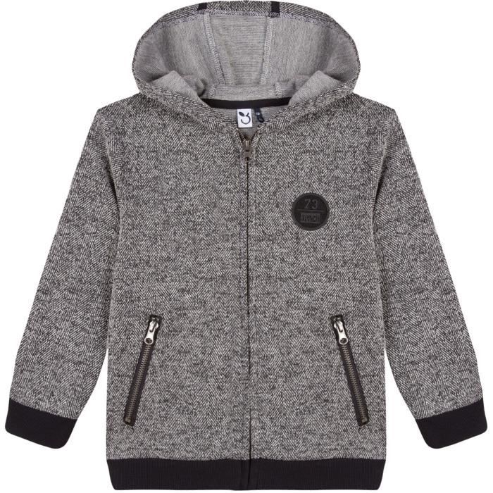 3 POMMES Gilet Noir Enfant Garçon