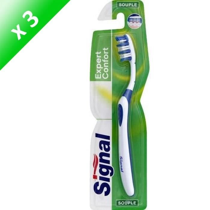 SIGNAL Brosses à dents Soin blancheur - Souple - Lot de 3