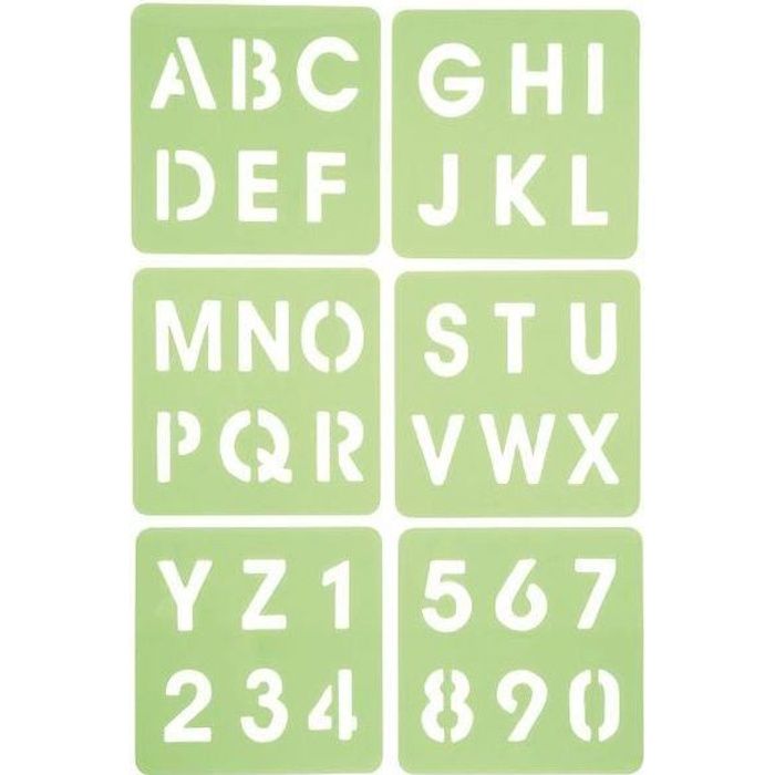 Lot De Pochoirs Réutilisables 4 Pouces (10cm) - Chiffres Et Lettres De L'Alphabet - Pour Peinture Sur Bois, Tissu, Mur