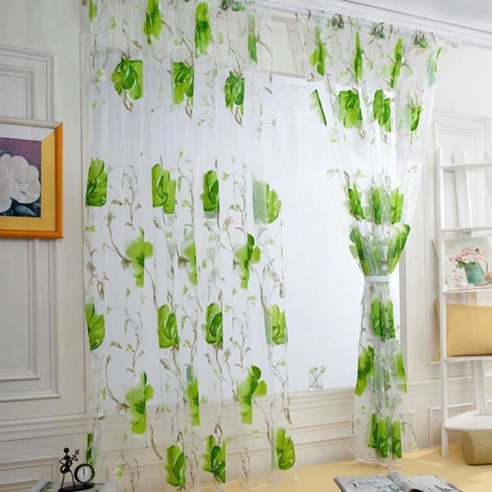 1pcs 100X200CM Rideaux Voilage pour Porte Fenêtre à oeillet à pattes ... 1pcs 100X200CM Rideaux Voilage pour Porte Fenêtre à oeillet à pattes ...