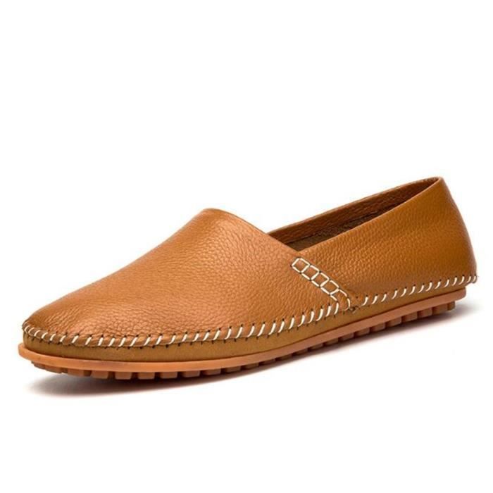 Chaussure Homme Meilleure Qualité En Cuir Souple Classique Marque Mocassins Chaussures Respirantes Confortable Légères