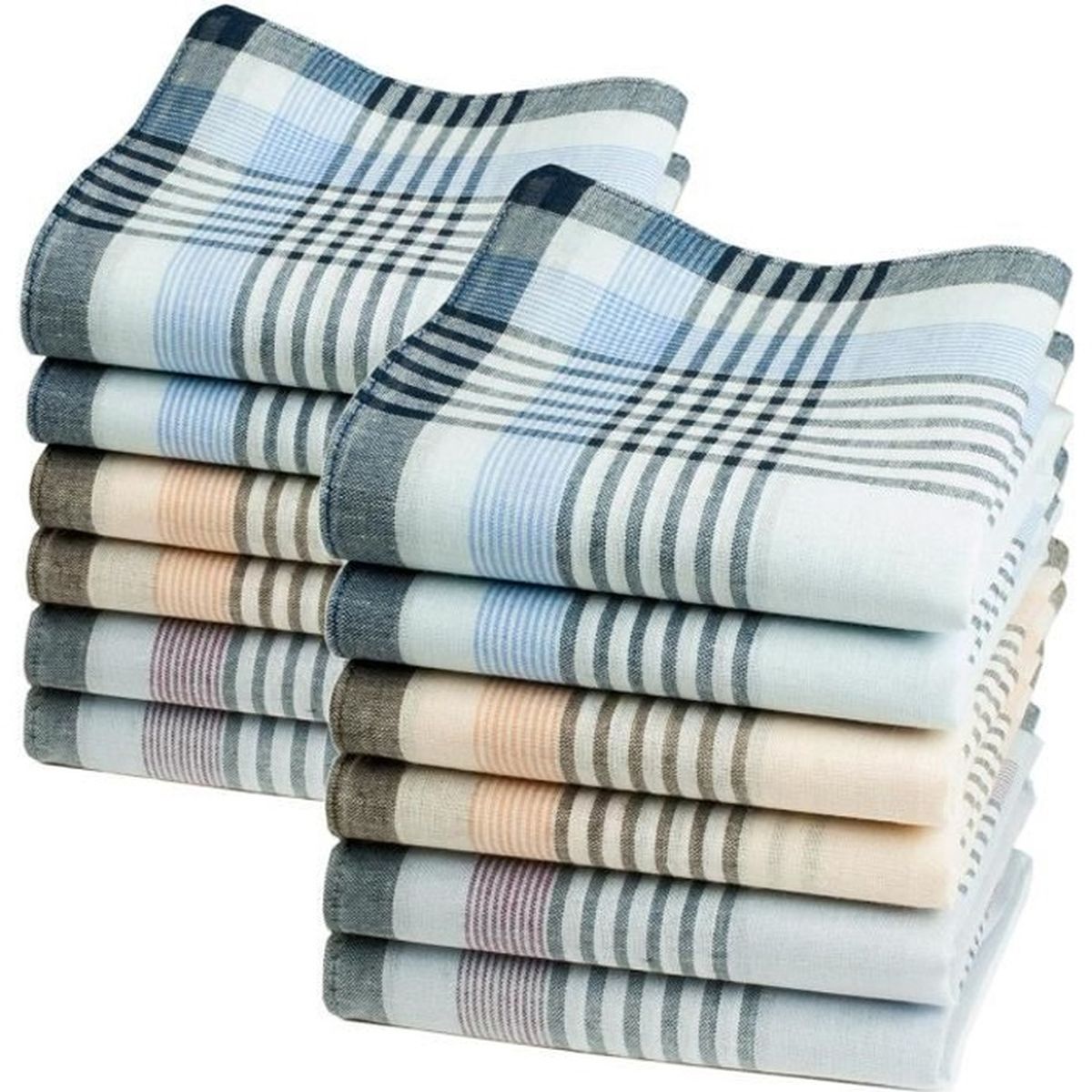 Mouchoirs pour homme, 100 % coton, coffret cadeau 6 pièces, Motif 008