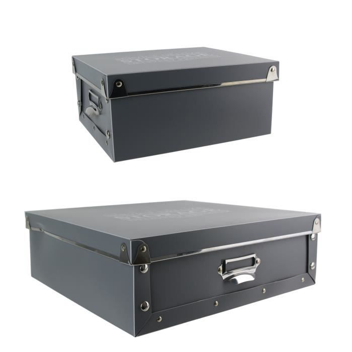 Lot de 2 boites de rangement Deluxe - 4L + 9L - Gris Foncé