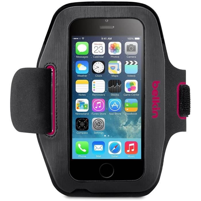 BELKIN SportFit Brassard - Néoprène - iPhone 6/6S - Gris / Fuschia