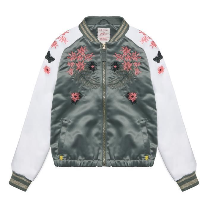 ESPRIT Coupe-Vent Bomber Vert et Rose Enfant Fille
