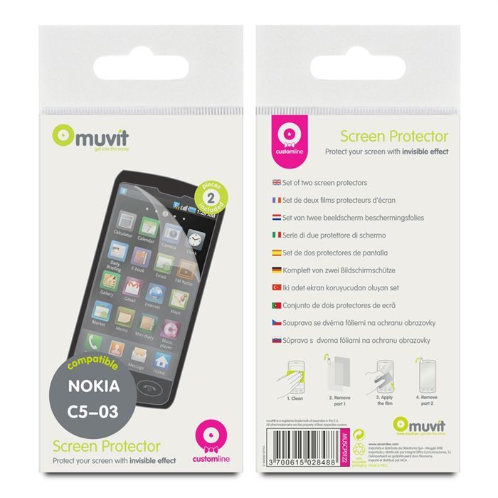 Compatible Nokia C5 03   Lot de 2 protections + carte dapplication