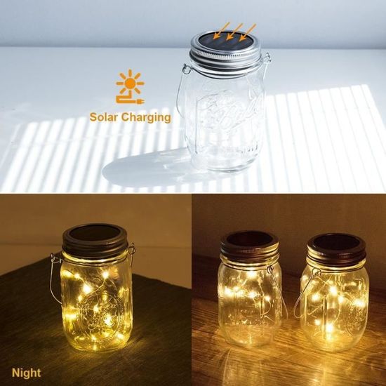 Jardin De Transparent SolaireVerre Bocal ConsolLampe Énergie Solaire Chaud blanc À m80vNwOn