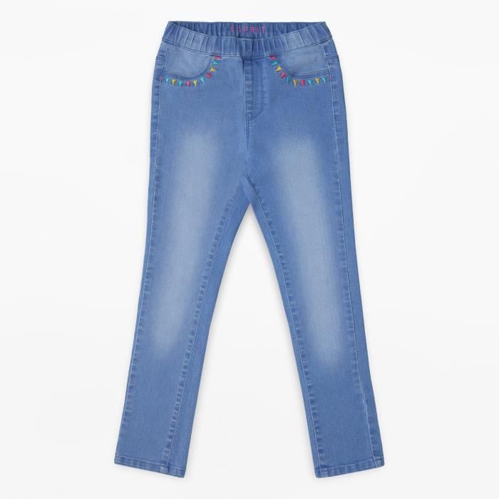 ESPRIT Pantalon Jean Slim Délavé Bleu Clair Enfant Fille