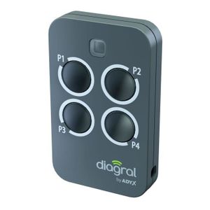 DIAGRAL BY ADYX Télécommande 4 touches sécurité commande pour motorisations portails, portes de garages et volets