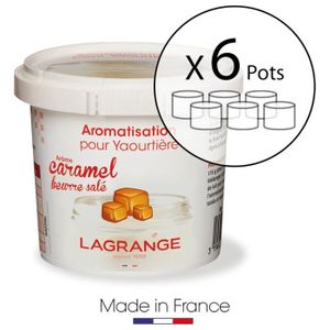 LAGRANGE Lot de 6 pots d?aromatisation pour yaourts Caramel