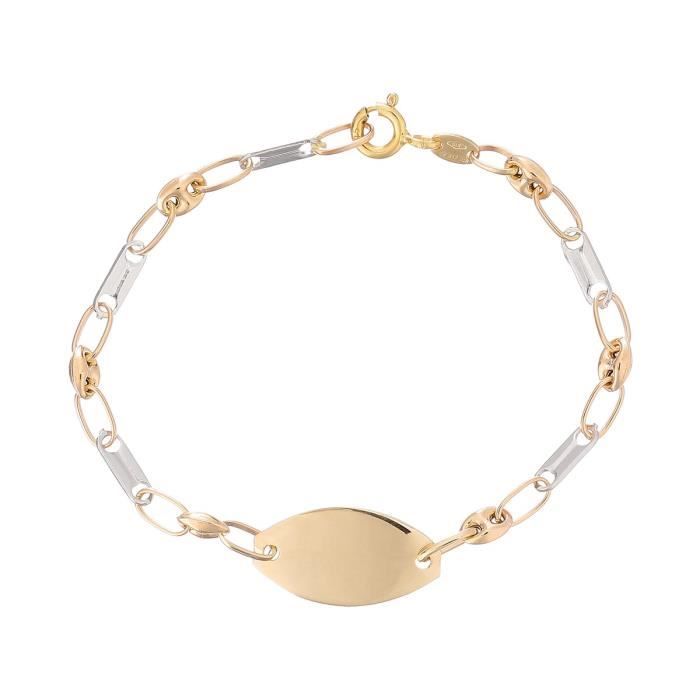 YSORA - Gourmette en Or Bicolore 9 Carats - Bébé