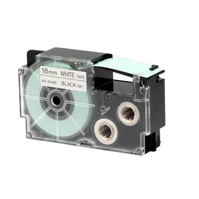 Ruban coloré blanc écriture noire pour les étiqueteuses KL-130, KL-820, KL-HD1 et KL-G2. XR-18WE1 (18 mm) blanc