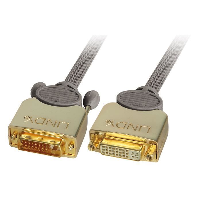 LINDY Rallonge DVI-D GOLD Dual Link, mâle / femelle - 2m