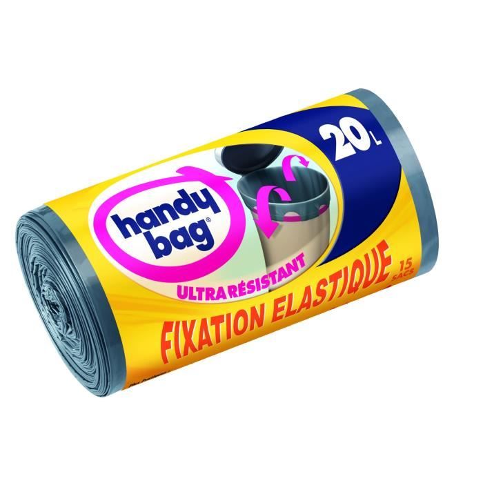 Handy Bag 15 sacs poubelle 20L fixation elastique   Achat / Vente SAC