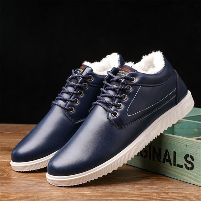 Chaud Hommes Les Chaussures Hiver Chaussure Dssx404bleu40 Loisirs Décontractées Pour Antidérapant Fourréesde Homme Sneaker wEf0x5Ynxq