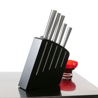 ENSEMBLE DE DÉCOUPE Bloc de 5 couteaux de cuisine Kimono noir inox ENSEMBLE DE DÉCOUPE Bloc de 5 couteaux de cuisine Kimono noir inox