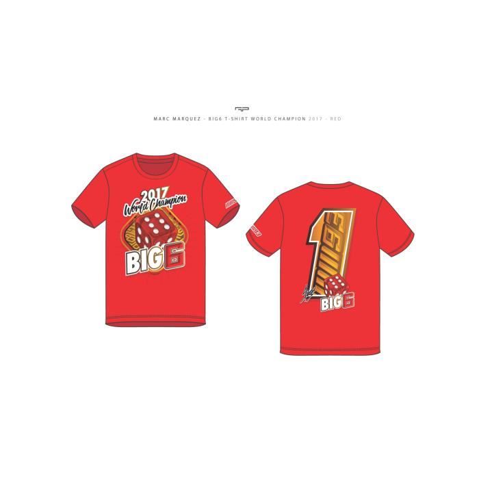 MARC MARQUEZ T-Shirt Champion du Monde Moto GP 2017 - Homme - Rouge
