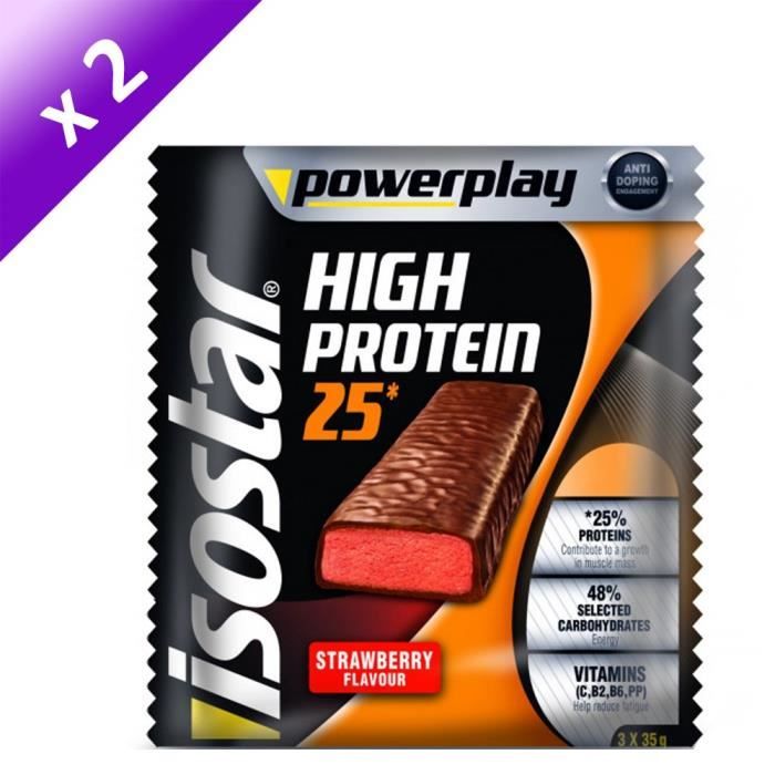 ISOSTAR Barres de High Protein 25% Strawberries - 105 g x2