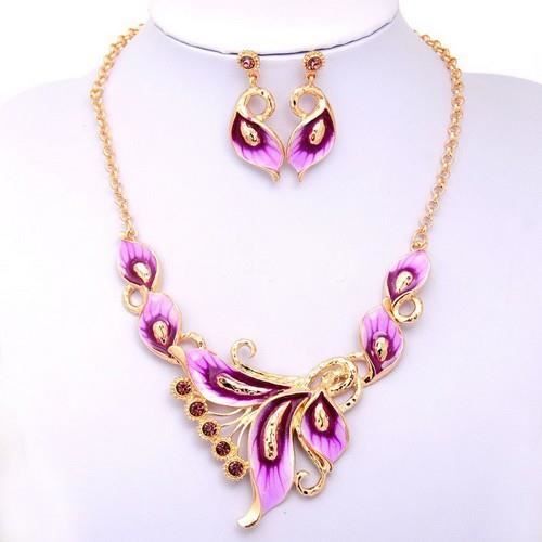 Pourpre Parure Bijoux Femme Plaqué OR