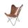 Fauteuil papillon en cuir Juan Marron
