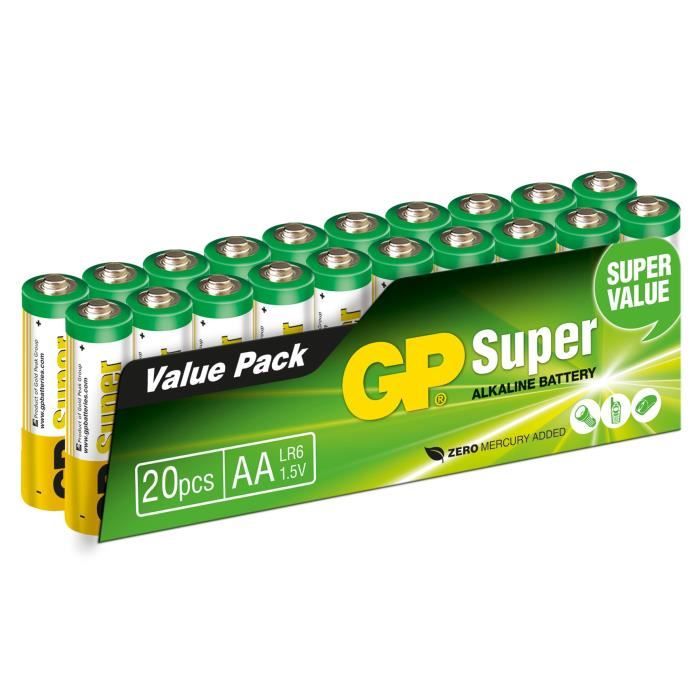 PILES SUPER ALCALINE sous Film AA/LR06 - LR06VP20 / VALUE PACK 20*LR06