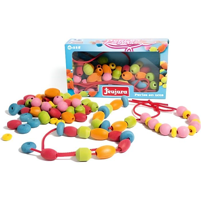 JEUJURA Perles en bois - Coffret de 90 perles