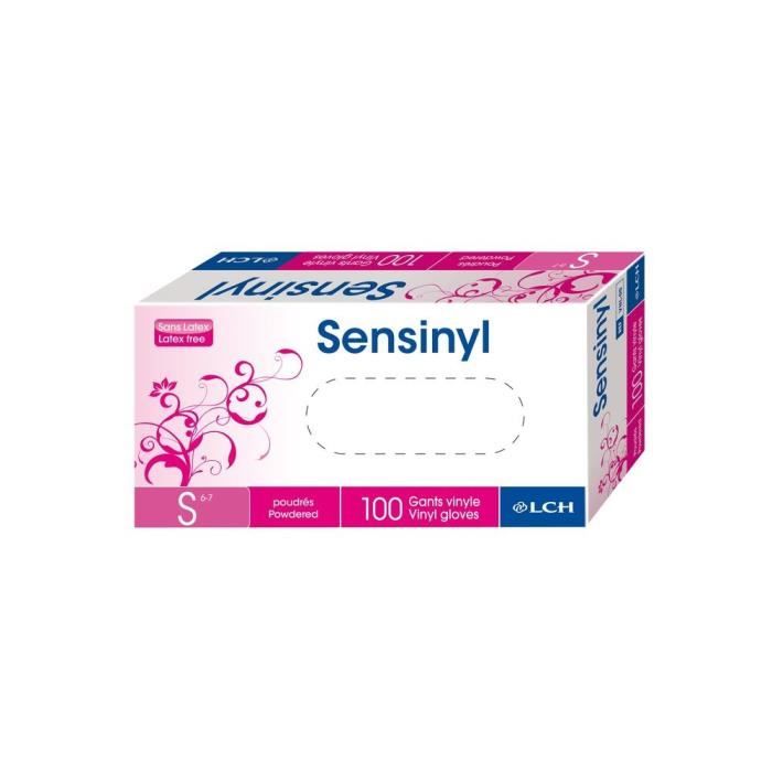 Lot de 10 boites de 100 gants - Gant SENSINYL Vinyle - Poudré