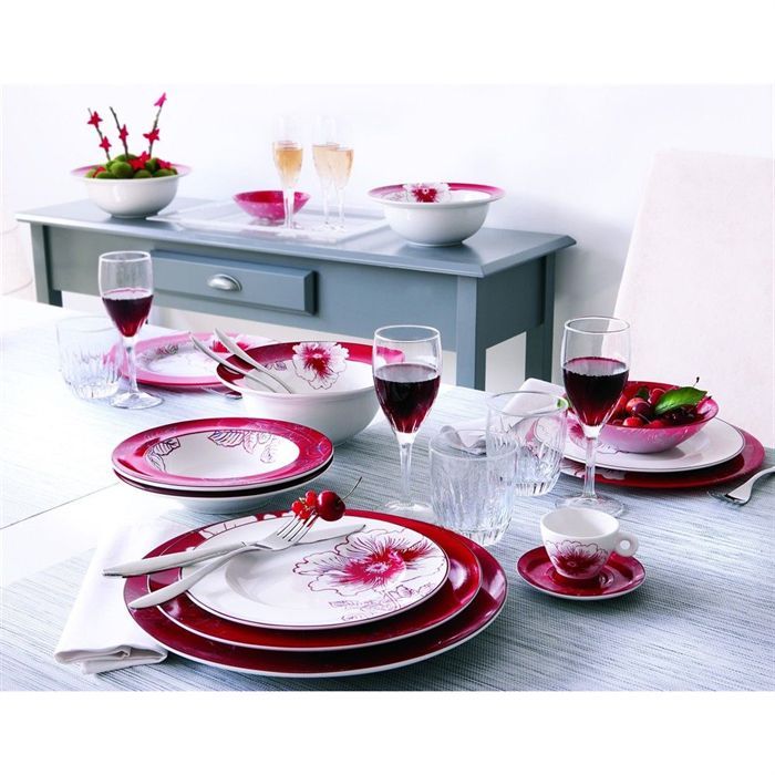 LUMINARC INK FLOWER 6 assiettes plates 27 cm   Achat / Vente