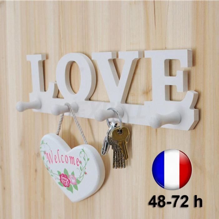 porte manteau clé patère murale design love cadeau amour - achat
