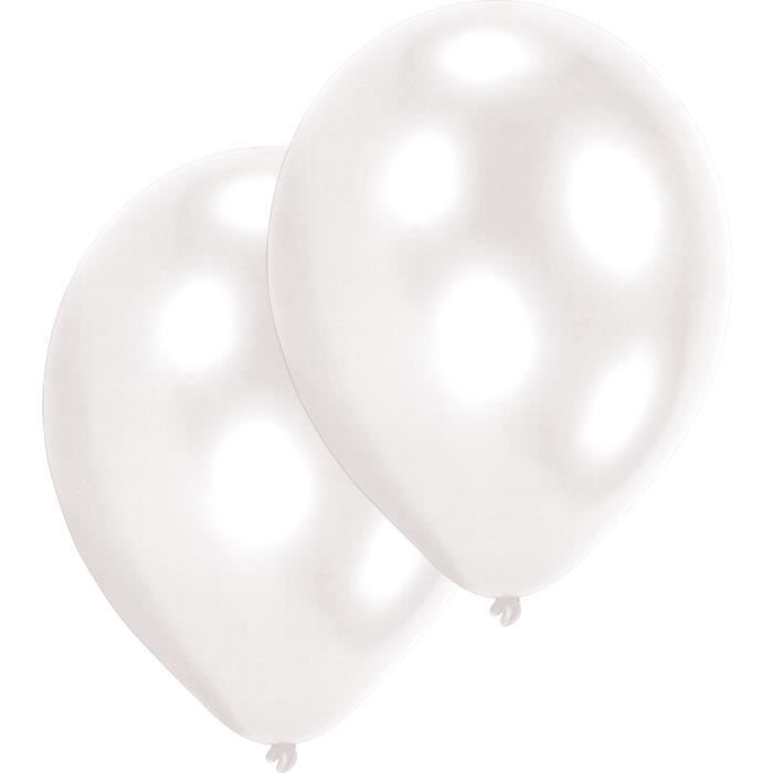 AMSCAN Lot de 10 Ballons en latex Premium 27,5 cm/11'' - Blanc
