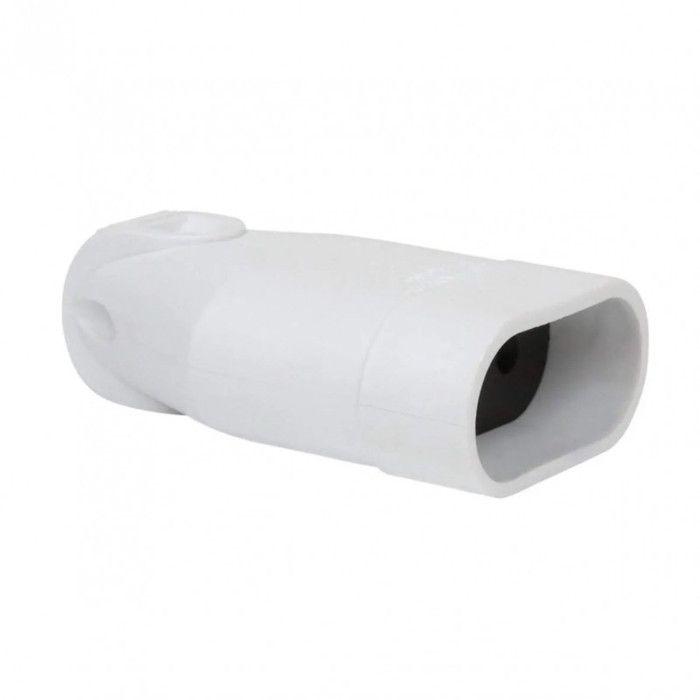 DEBFLEX Fiche femelle 2P 6 A sortie droite blanche