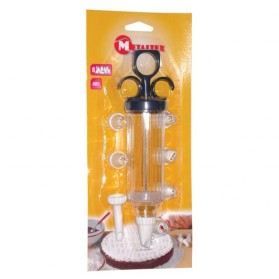 METALTEX Seringue pour decoration a piston avec 8 douilles