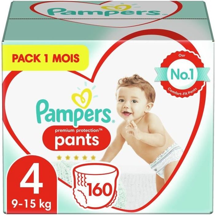 Pampers Active Fit Pants Taille 4, 160 Couches-Culottes - Pack 1 Mois