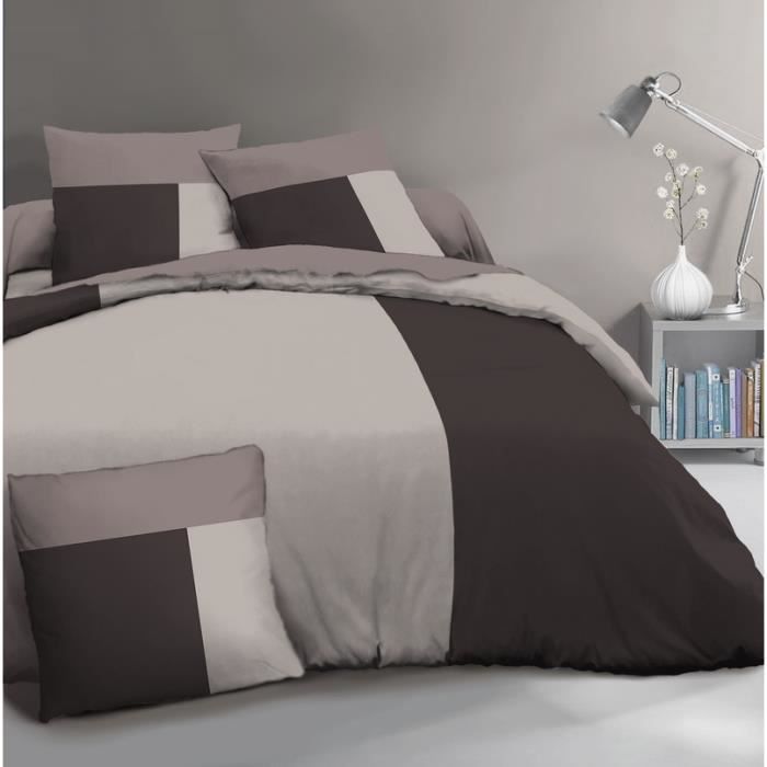 Housse De Couette Bicolore couette bicolore 220x240cm chocolat achat vente Housse De Couette Bicolore couette bicolore 220x240cm chocolat achat vente