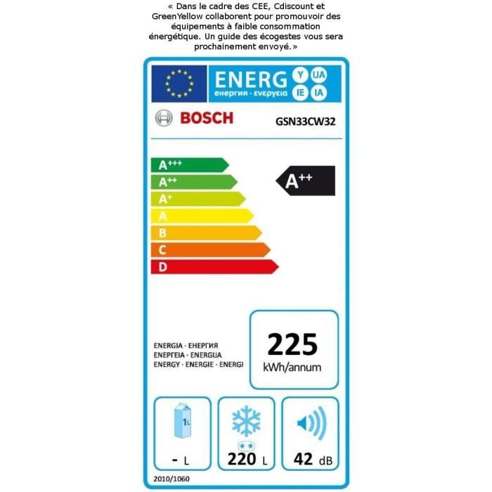  GSN33CW32 - Congélateur armoire - 220 L4
