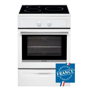 BRANDT BCI6650W -Cuisini?re table induction-3 foyers-9283 kW-Four électrique-Pyrolyse-50,4L-A-L60xH85cm-Blanc