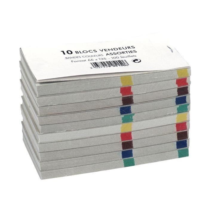 EXACOMPTA Lot de 10 Blocs note vendeur double numérotation - 66 x 135 mm - 100 feuilles - Papier Uni 50 g - Avec encart (Lot de 2)