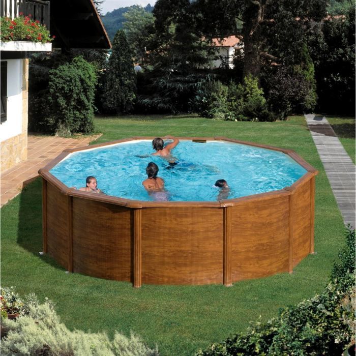 Piscine Ronde San Marina ø35m Décoré Bois Achat Vente Piscine