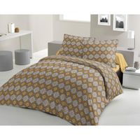 HOUSSE DE COUETTE ET TAIES LOVELY HOME Parure de couette 100% coton Wax Spiri HOUSSE DE COUETTE ET TAIES LOVELY HOME Parure de couette 100% coton Wax Spiri