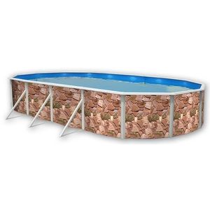 ROCALLA Piscine ovale en acier 730x366x120cm