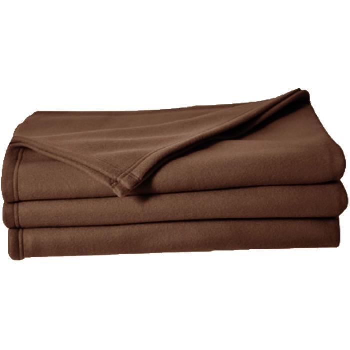 Couverture Polaire Chocolat Poleco 100 polyester 320g 240x220