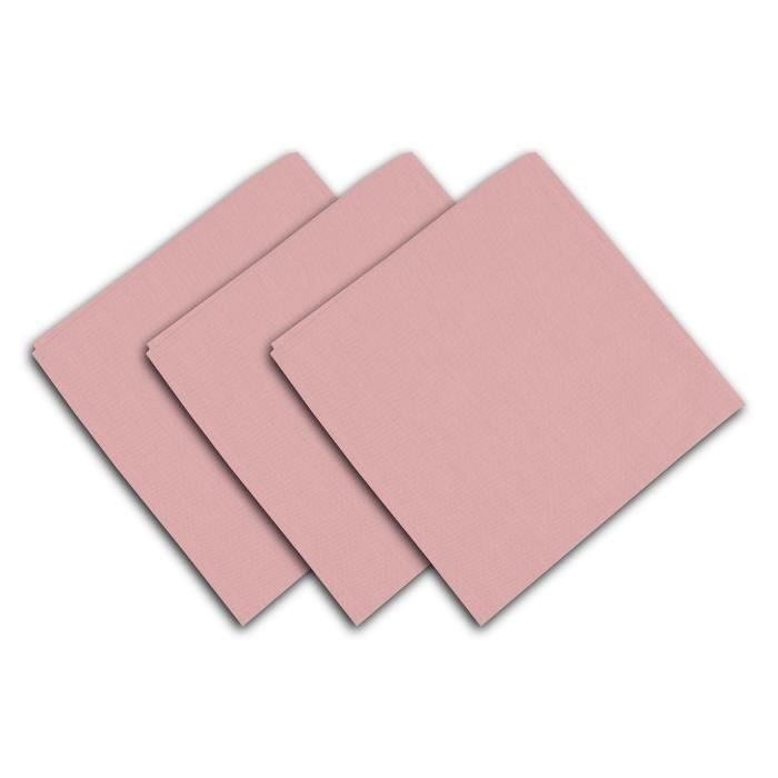 SOLEIL D'OCRE Lot de 3 serviettes de table Panama - 45x45 cm - Rose