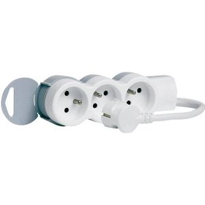 LEGRAND Rallonge multiprise standard 3x2 P+T cordon 1,5 m blanc et gris