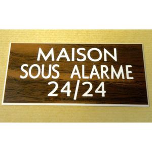 pancarte /"MAISON SOUS ALARME 24//24/" FT 115 X 150 MM plaque gravée