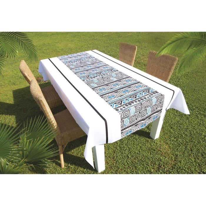 SUCRE D'OCRE Nappe de table WAX 140x240 cm - Bleu