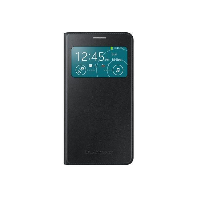 SAMSUNG Etui à rabat à zone transparente pour Samsung Galaxy Grand 2 G7100 - Noir