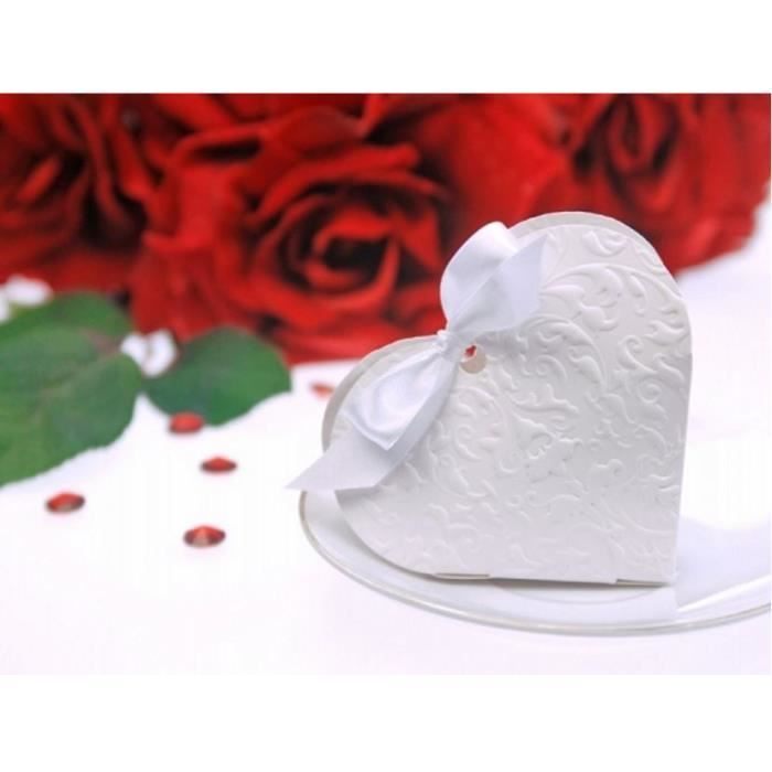 10x Boite Dragées Mariage Coeur Blanc - Achat / Vente ...